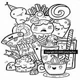 Coloring Junk Food Adult sketch template