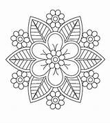 Mandalas Colorare Malvorlagen Henna Ausmalen Blumen Ornamente Disegni Adulti Ausdrucken Stickmuster Frühling Fenster Artigianato sketch template