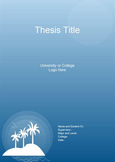 thesis cover page template thesis title ideas  college