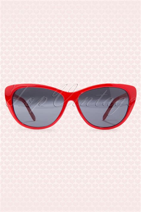 50s cats cat eye sunglasses red