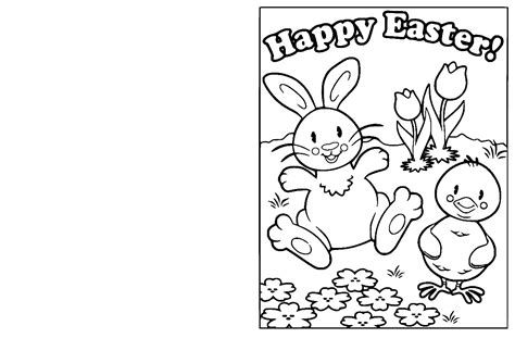 printable happy easter card coloring page  printable