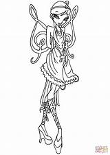 Winx Club Coloring Fairy Pages Galatea Daphne Sirenix Princess Fairies Harmonix Template sketch template