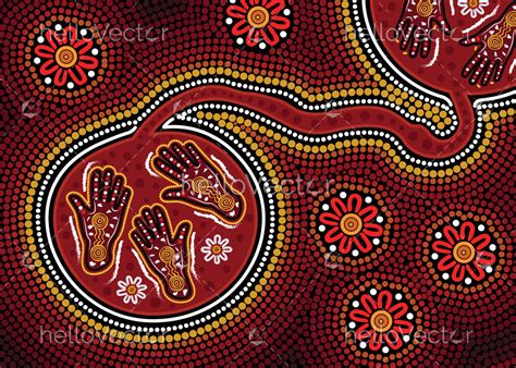Dot Aboriginal Art With Hands Download Graphics And Vectors