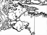 Pooh Fishing Winnie Piglet Coloring Rest Wecoloringpage Pages Disney sketch template