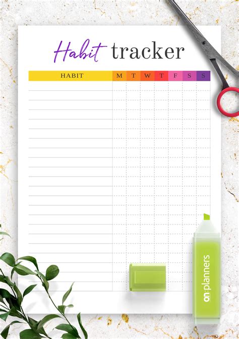 habit tracker printable