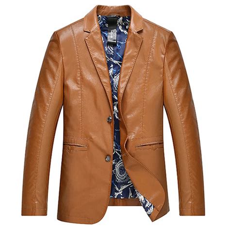size xl mens suit leather jacket  coats punk style spring business mens leather coats