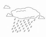 Rain Coloring Clouds Pages Kids sketch template