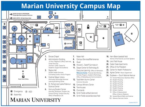 Campus Map Marian University Marian University