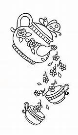 Flowers Teapot Coloring Flowing Heart Pages sketch template