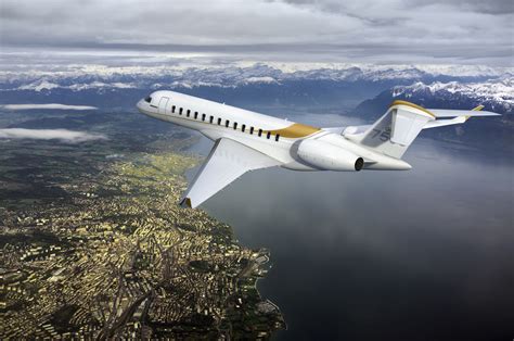 bombardier celebrates entry  service  global  business jet