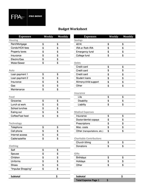 financial planning worksheet fill  sign printable template