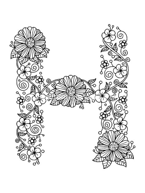 adult coloring page alphabet letter