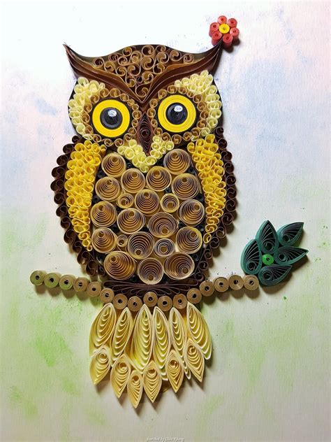 kriston quilled owl pictures searched  chau khang quilling
