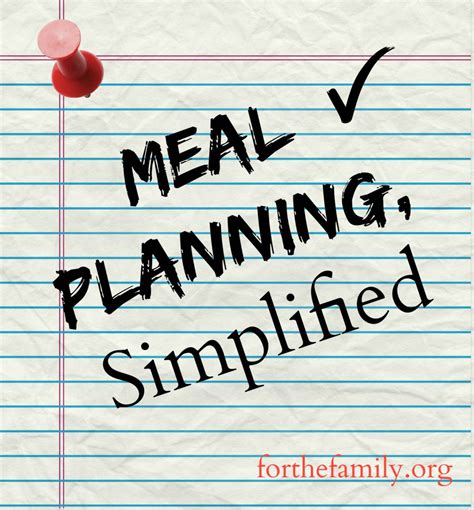 meal planning simplified   family