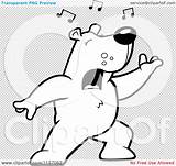 Bear Cartoon Music Singing Notes Clipart Coloring Cory Thoman Outlined Vector Clipartof sketch template