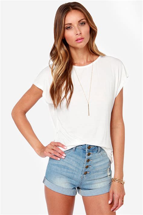 cute ivory top ivory tee backless top 29 00