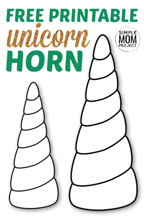 printable unicorn horn  ears template