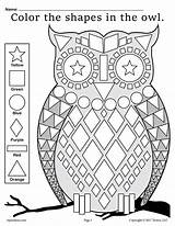 Worksheet Shapes Worksheets Themed Owls Eule sketch template