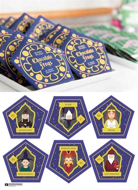 harry potter chocolate frogs  printable template