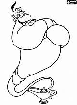 Genie Aladdin Coloring Pages Lamp Drawing Disney Getdrawings Getcolorings Drawings Paintingvalley sketch template