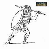 Spartan Drawing Soldier Man Ancient Greek Sparta Coloring Pages Warrior Men sketch template