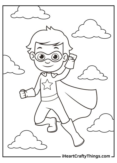 boy superhero coloring page