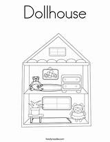 Dollhouse Coloring House Pages Drawing Empty Print Worksheets Kids Favorites Login Add Twistynoodle sketch template