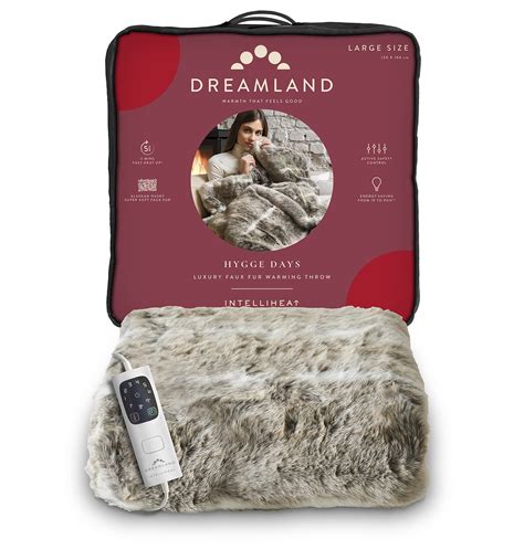 dreamland intelliheat deluxe alaskan husky heated faux fur throw stock