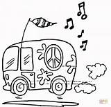 Coloring Hippie Pages Bus Van Printable Peace Vw Supercoloring Kids Vans Colouring Drawing Buses Sheets Volkswagen Adult Sign Color Coloringhome sketch template