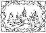 Winter Coloring Hiver Coloriage Pages Landscape Therapy Paysage Adulte Adult Theme sketch template