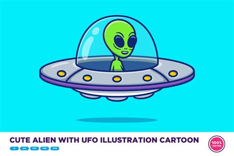 cute alien  ufo illustration cartoon graphic  catalyststuff