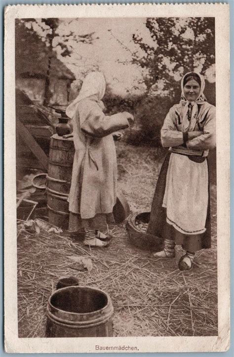 russian country girls german wwi soldier letter antique postcard