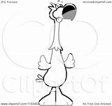 Mascot Dodo Mad Bird Cartoon Outlined Coloring Vector Cory Thoman Clipart Royalty sketch template