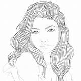 Coloring Pages People Face sketch template