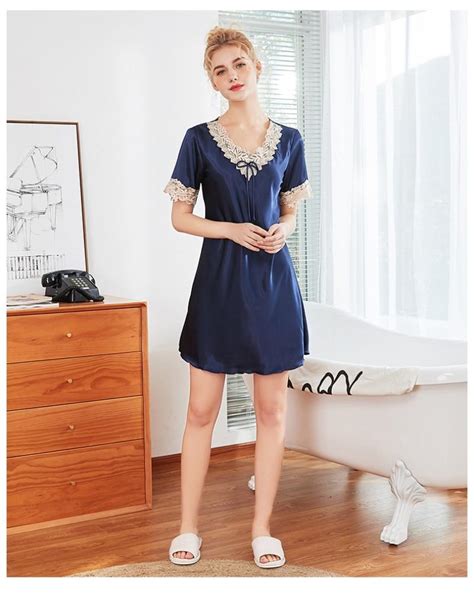 ng0338 2019 new women nightgowns ladies sexy v neck night dress short