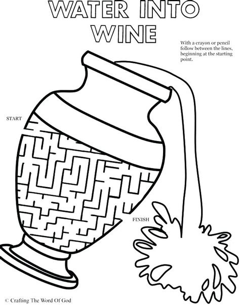 jesus turns water  wine coloring page  getcoloringscom