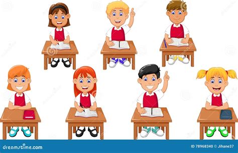 funny students cartoon learning stock illustration illustration