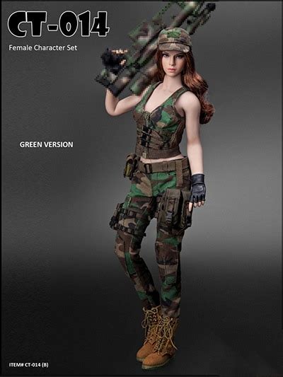 ct014 1 6 scale sexy female solider military combat clothes suit