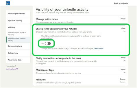update linkedin profile  notifying contacts engage ai