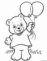 Bear Teddy Coloring Balloon Pages Crayola Printable Print sketch template