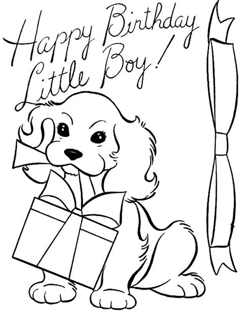 happy birthday  boy coloring pages happy birthday  boy