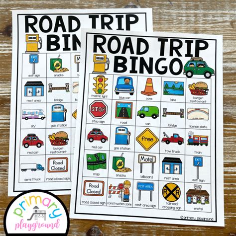 road trip bingo primary playground