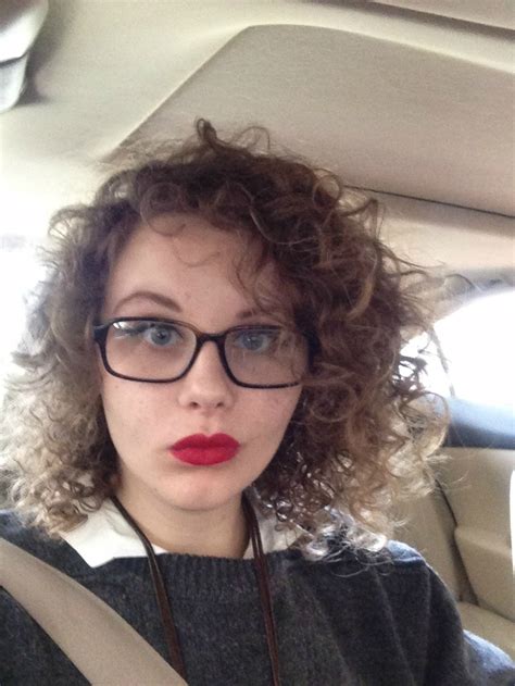 Curly Hair Red Lips Glasses Hipster Girl 3 4 Indie 1