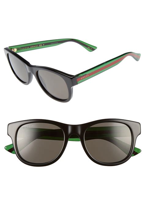 gucci pop web 52mm sunglasses in gray for men lyst