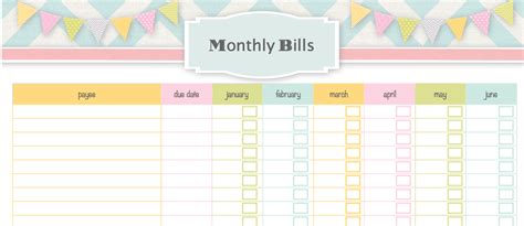 bill calendar printable calendar template