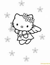 Angel Pages Kitty Little Coloring Color sketch template