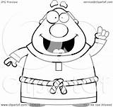 Chubby Monk Idea Coloring Clipart Cartoon Outlined Vector Cory Thoman Royalty sketch template