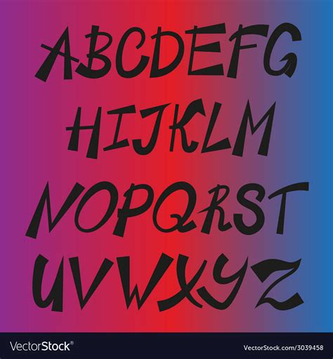 handwriting stylish alphabet royalty  vector image