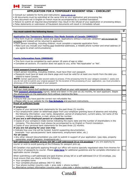 Document Checklist For Permanent Residence In Canada Live In Caregiver