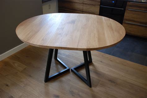 extendable  table modern design steel  timber esstisch rund